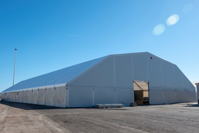 Industrial tents assembled in one day