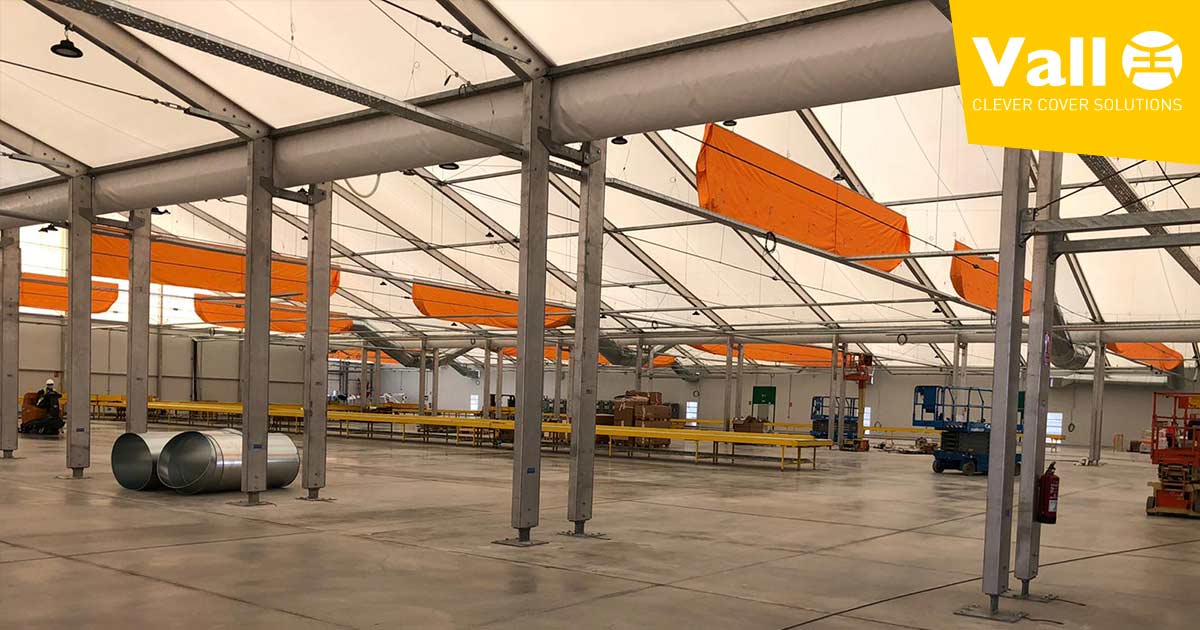 IA and industrial tents for logistics warehousing.