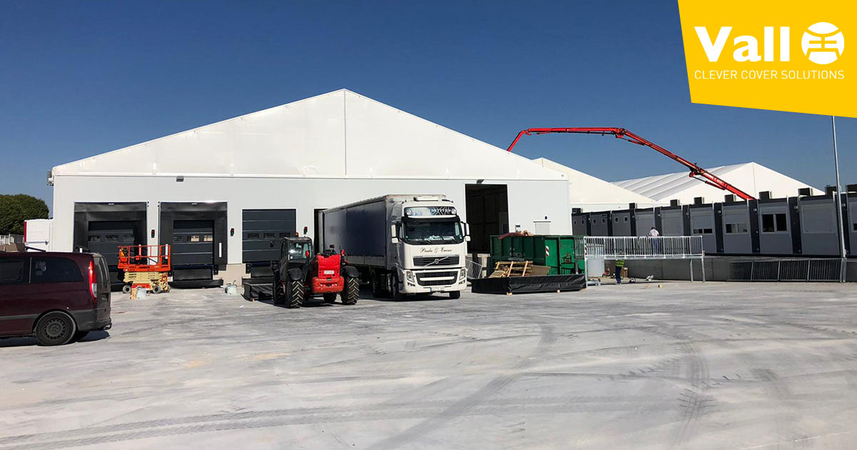 Temporary industrial buildings for heavy industry